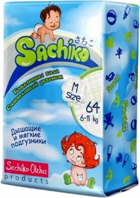Подгузники SACHIKO M (6-11 кг) 64шт