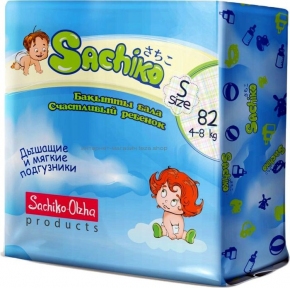 Подгузники SACHIKO S (4-8 кг) 82шт